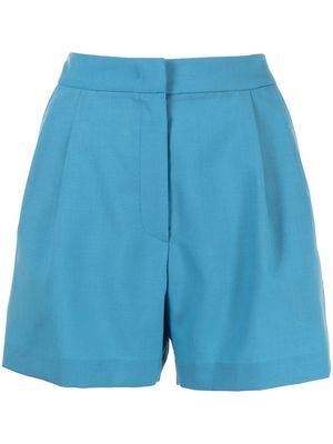 pushBUTTON pleat-detail shorts - Blue