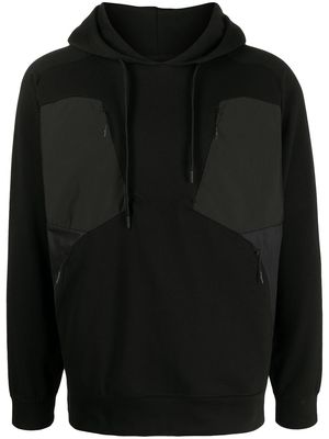 White Mountaineering contrasting-panel hoodie - Black
