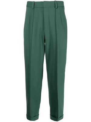 SHIATZY CHEN pressed-crease wool tailored trousers - Green