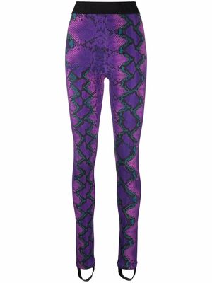 Just Cavalli snakeskin-print slim-cut trousers - Purple
