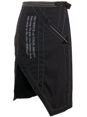 Off-White side-vent asymmetric skirt - Black