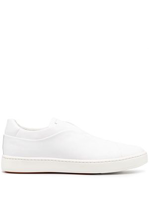 Santoni slip-on leather sneakers - White