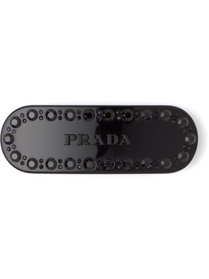 Prada crystal-embellished hair clip - Black