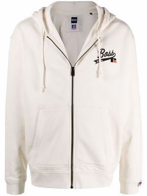 Boss Hugo Boss logo-embroidered hoodie - White