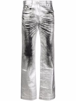 Peter Do painted-edge straight leg jeans - Silver