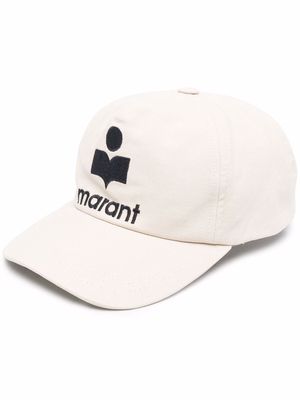 Isabel Marant logo-embroidered cotton cap - Neutrals