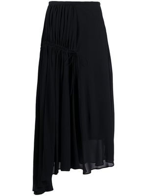 Nº21 asymmetric pleated skirt - Black