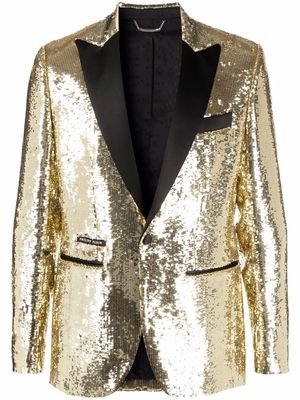 Philipp Plein Lord pailette-embellished blazer - Gold