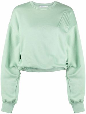 The Attico drop-shoulder silhouette sweatshirt - Green