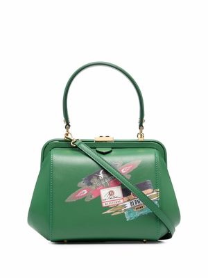 Ulyana Sergeenko Class leather tote bag - Green