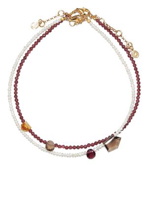 By Pariah 14kt yellow gold set of two anklets - Red