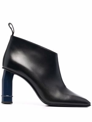 Nina Ricci square-toe leather boots - Black