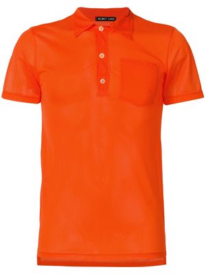 Helmut Lang Pre-Owned 1990s mesh fitted polo shirt - Orange