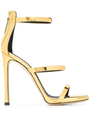 Giuseppe Zanotti crossover strap metallic sandals - Gold