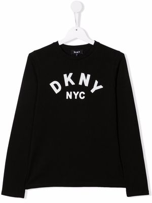 Dkny Kids logo-print long-sleeve T-shirt - Black