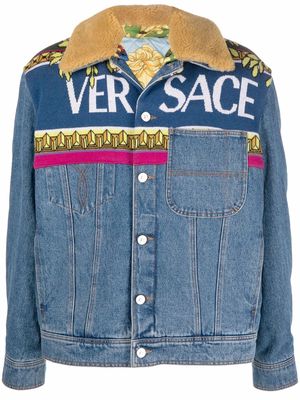 Versace logo-detail denim jacket - Blue