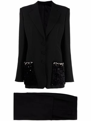Gianfranco Ferré Pre-Owned 1990s panelled pockets two-piece suit - Black