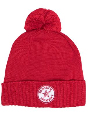 Perfect Moment pompom beanie hat - Red