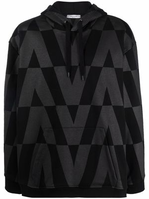 Valentino monogram-print hoodie - Black