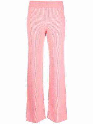 Allude ribbed-knit cashmere trousers - Pink