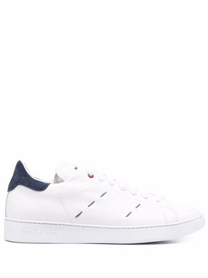 Kiton lace-up leather sneakers - White