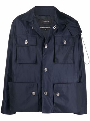 Botter hooded single-breasted lightweight jacket - Blue