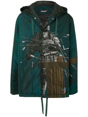 UNDERCOVER photograph-print zipped hoodie - Green