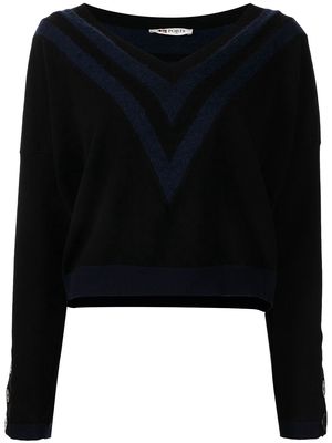 Ports 1961 chevron-knit jumper - Black and Blue