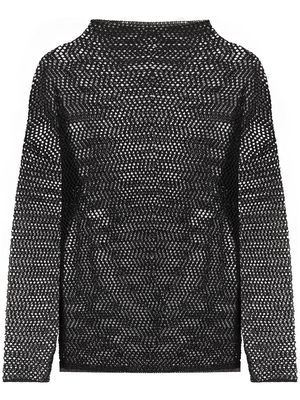 sulvam mesh-knit boat-neck jumper - Black