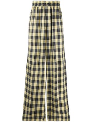 DUOltd checked loose fit trousers - Yellow