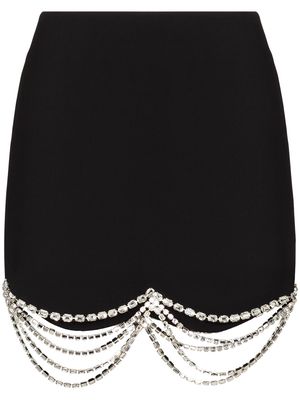 AREA crystal-embellished mini skirt - Black