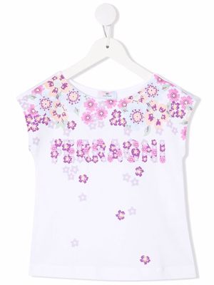 Chiara Ferragni Kids floral print T-shirt - White