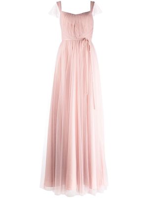 Marchesa Notte Bridesmaids Frascati cap-sleeve bridesmaid gown - Pink