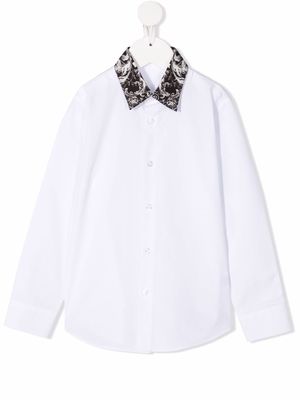 Philipp Plein Junior New Baroque contrast-collar shirt - White