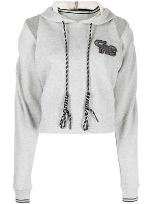 Ground Zero scorpion-patch cotton hoodie - Grey