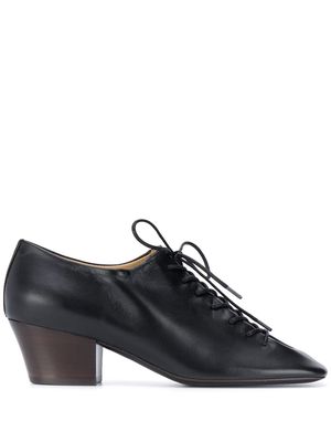Lemaire square toe lace-up shoes - Black