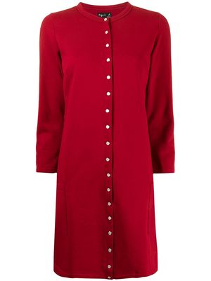 agnès b. snap-fastening knitted dress - Red