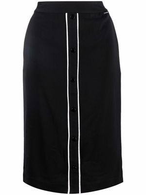 Karl Lagerfeld striped midi pencil skirt - Black