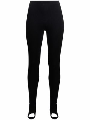 Balenciaga logo-intarsia stirrup leggings - Black