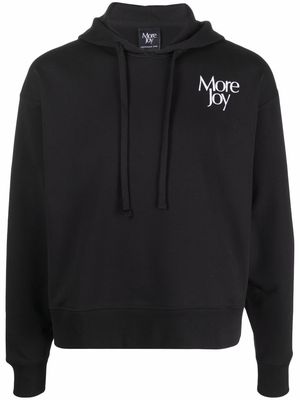 More Joy logo-print drawstring cotton hoodie - Black