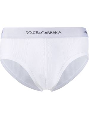 Dolce & Gabbana elasticated waistband ribbed briefs - White