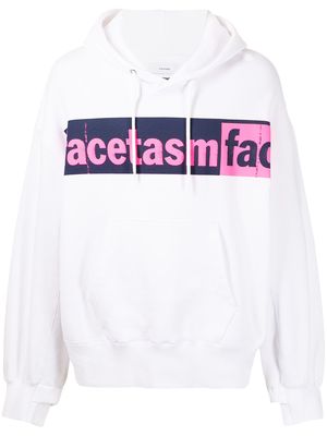Facetasm logo-print cotton hoodie - White