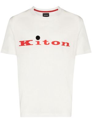 Kiton logo-print crew-neck T-shirt - White