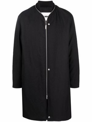 Jil Sander single-breasted zip-up coat - Black