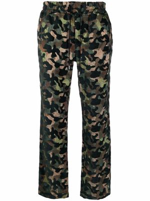 Just Don camouflage-print straight leg trousers - Green