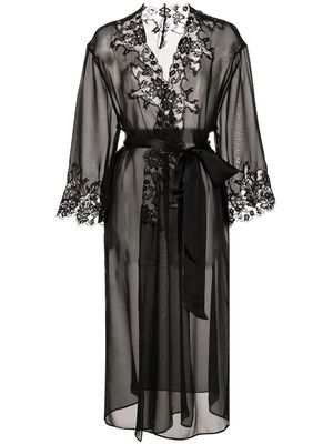 Kiki de Montparnasse Orchid lace robe - Black