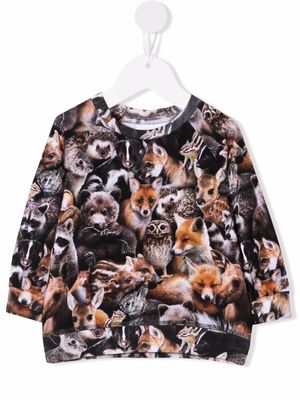 Molo Forest Animals-print sweatshirt - Black