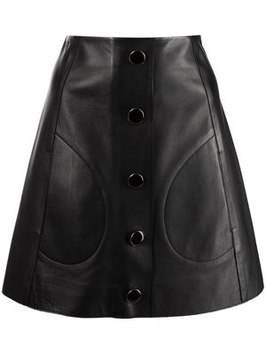 KHAITE Sam leather mini skirt - Black