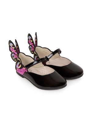 Sophia Webster Mini Chiara embroidered ballet shoes - Black