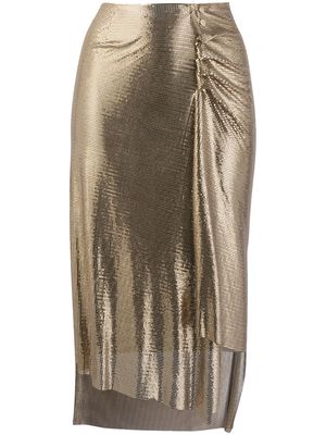 Paco Rabanne metallic ruched skirt - Gold